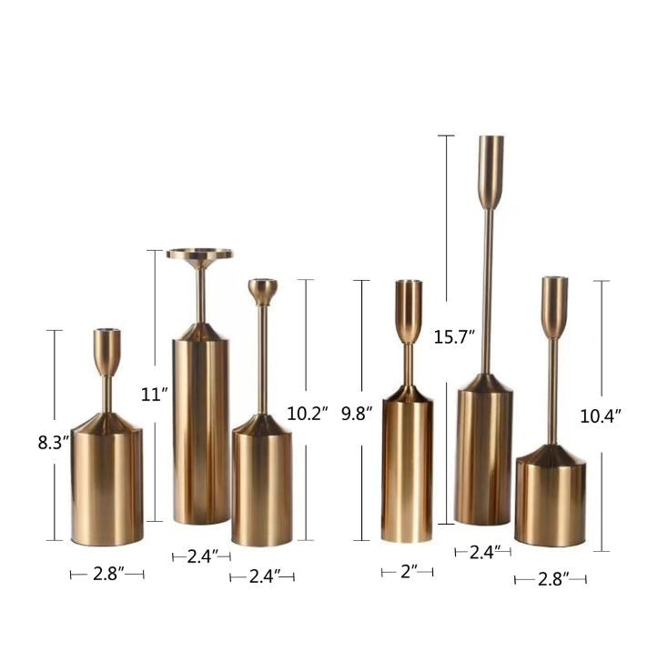 Set of 3 Brass Candal Holders