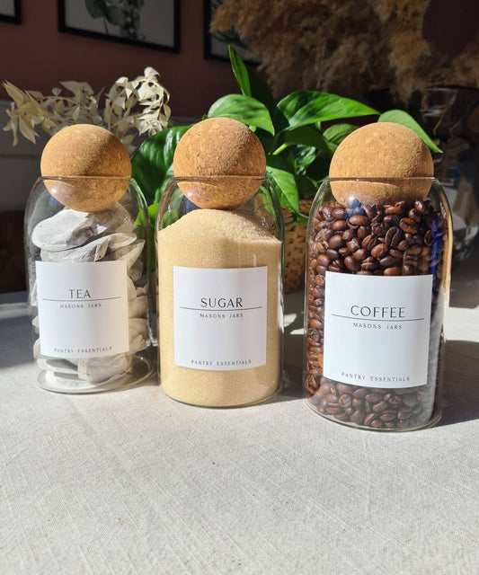 Set of 3 Medium Cork Jar Set ( Plain )