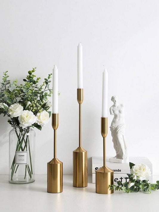Set of 3 Brass Candal Holders