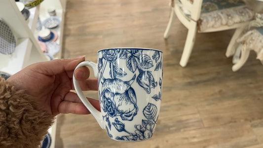 ROYAL BLUE MUGS SET OF 6