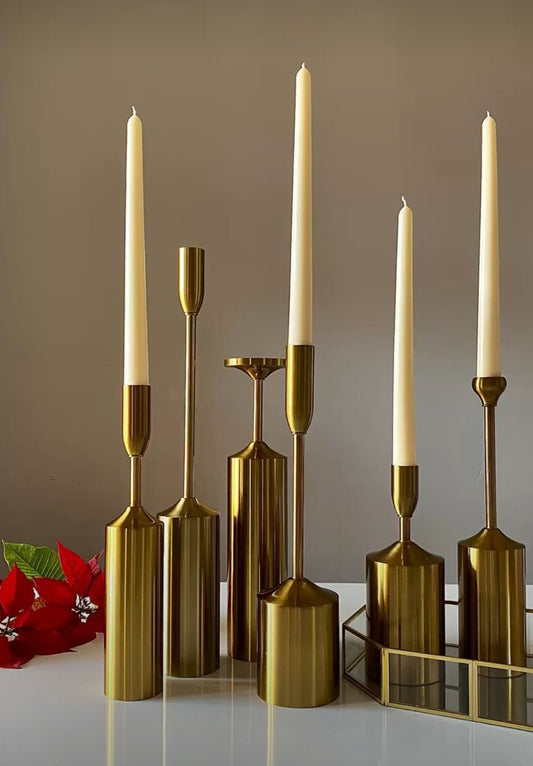 Set of 6 Luxury Brass Candal Holders