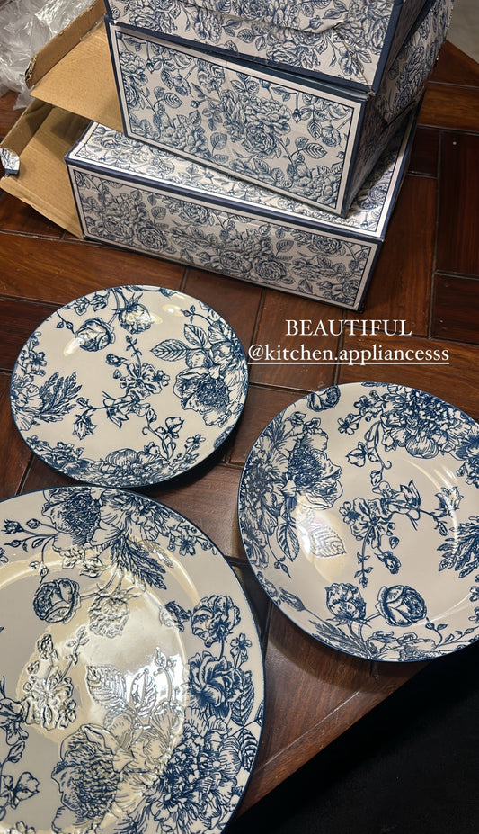 Luxury Royal Blue 18 pcs Plate Set