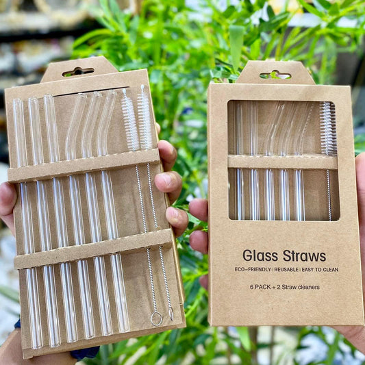 Highly borosilicate Set of 6 Glass Straw